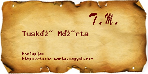 Tuskó Márta névjegykártya