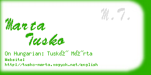 marta tusko business card